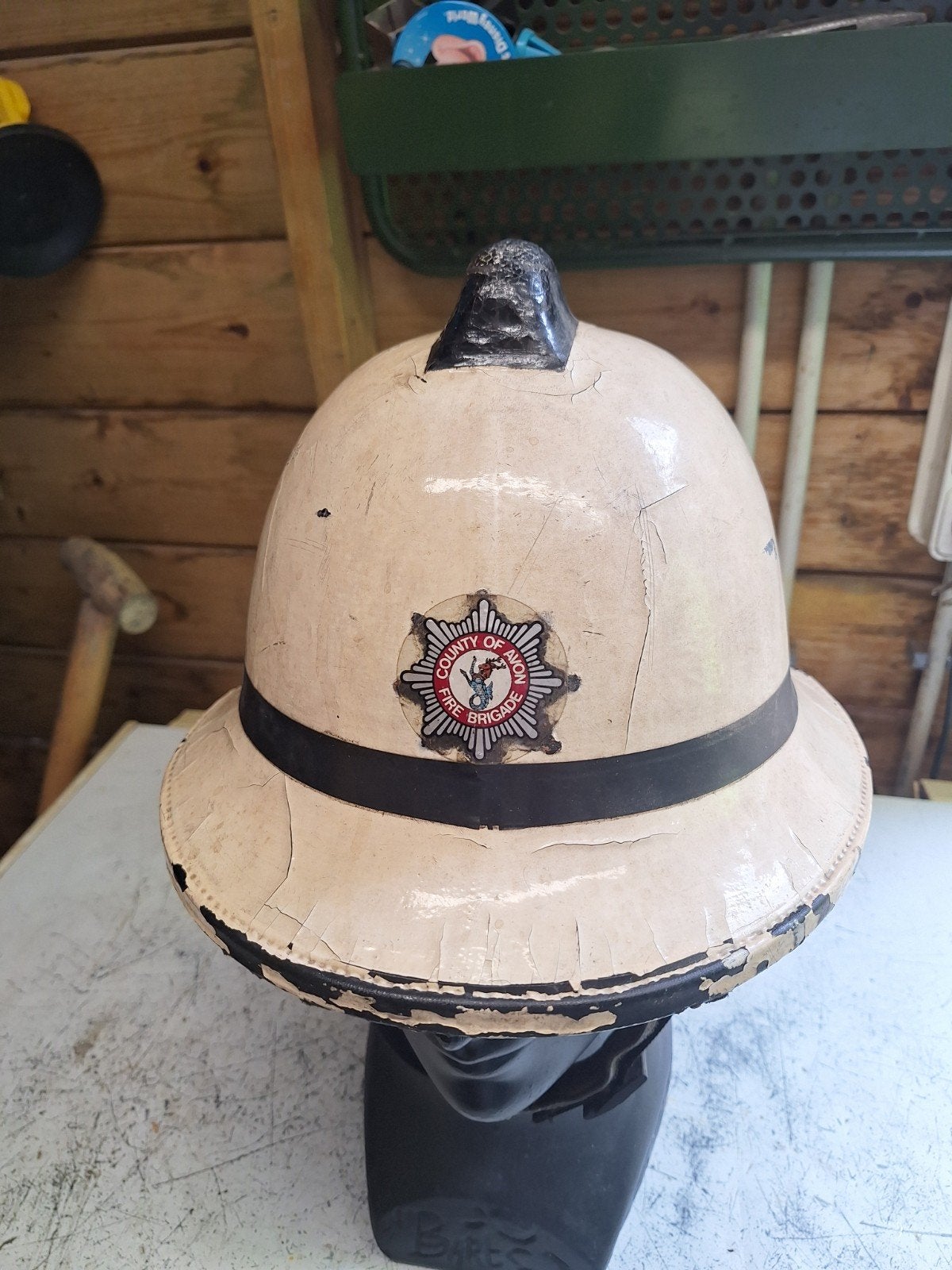 Engelse brandweerhelm County of Avon, Ophalen of Verzenden, Overige soorten, Engeland, Helm of Baret