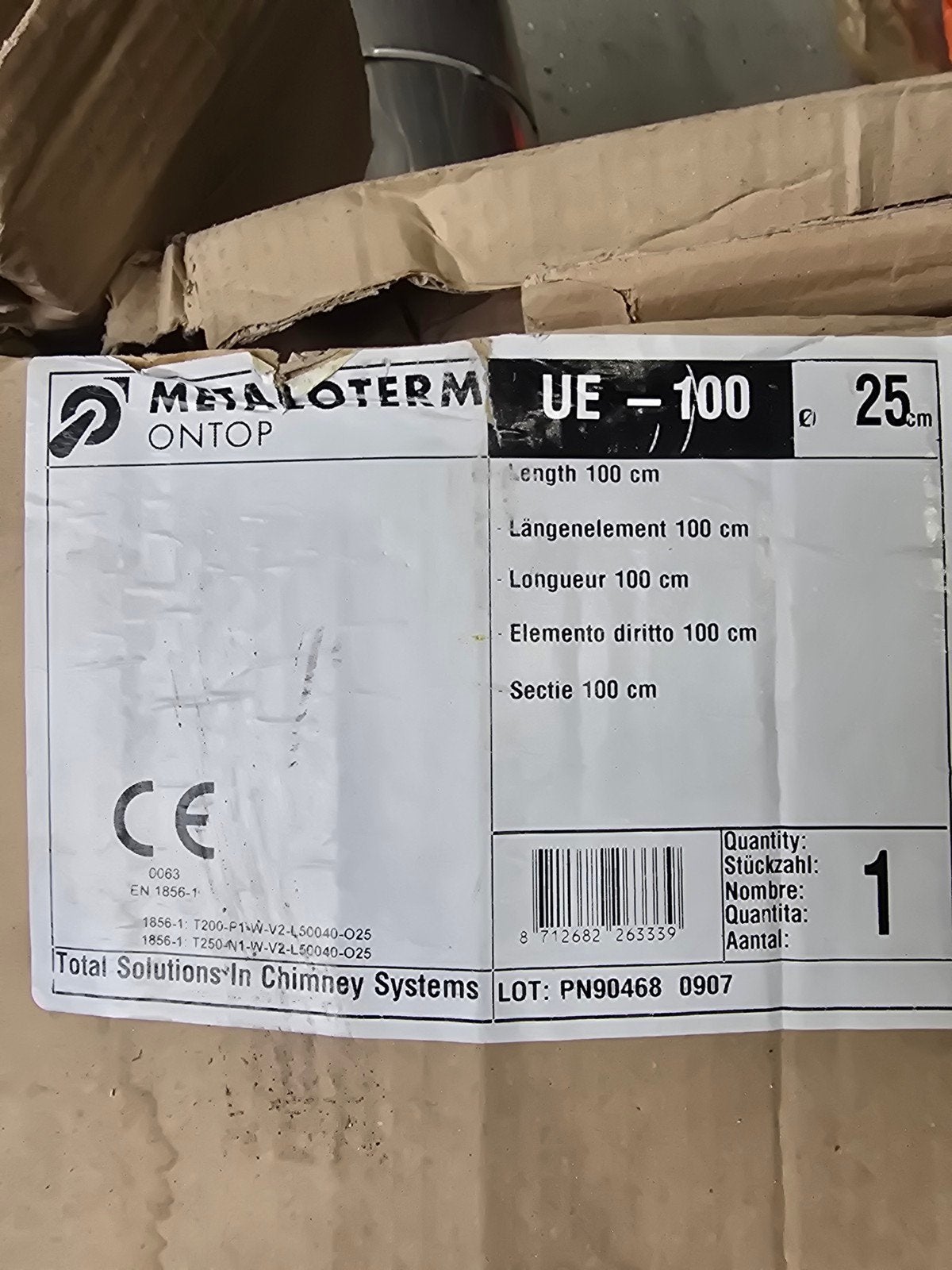 MetaloTerm UE-100 RVS rookkanaal 100cm, Ø25cm, Ophalen of Verzenden