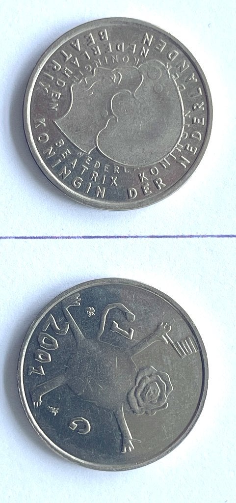 4 stuks 1 gulden munten 2001, Loeki., Ophalen of Verzenden, Koningin Beatrix, 1 gulden, Losse munt