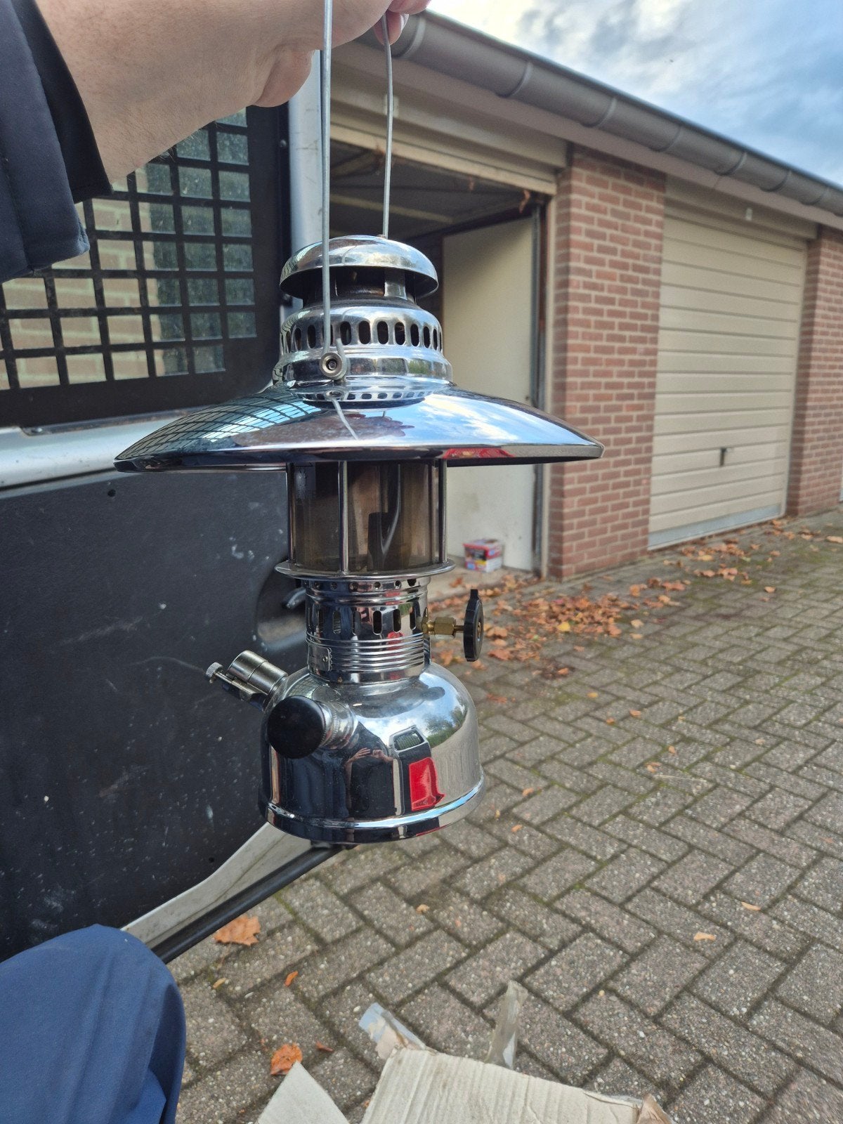 Geniol 150 Petroleumlamp - Vintage Kampeerlamp, Antiek en Kunst, Ophalen of Verzenden