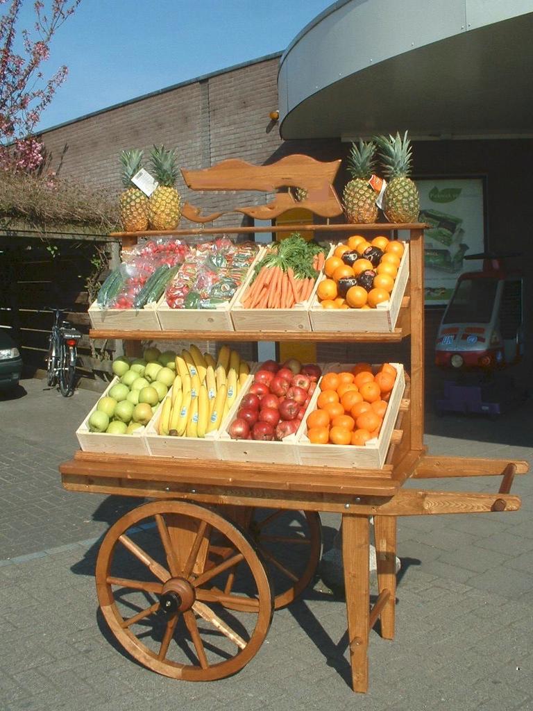 Groente en fruitkar incl 8 fruitkisten, Ophalen of Verzenden, Nieuw