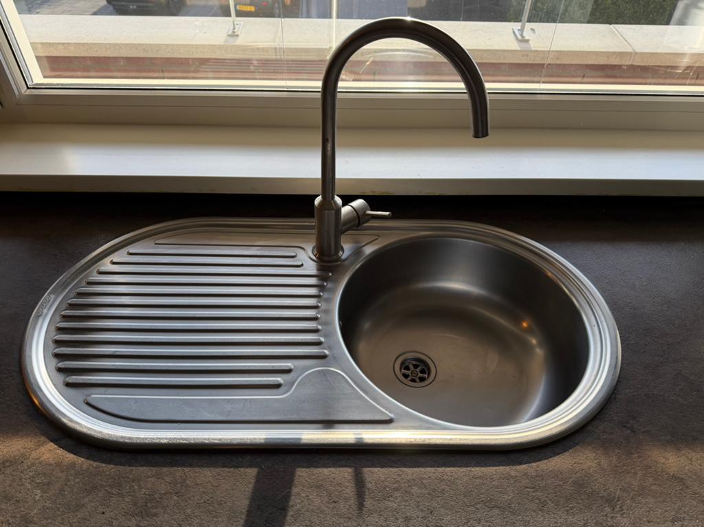 spoelbak met kraan, Huis en Inrichting, Keuken | Keukenelementen, Ophalen, Gebruikt, Overige kleuren, 50 tot 100 cm