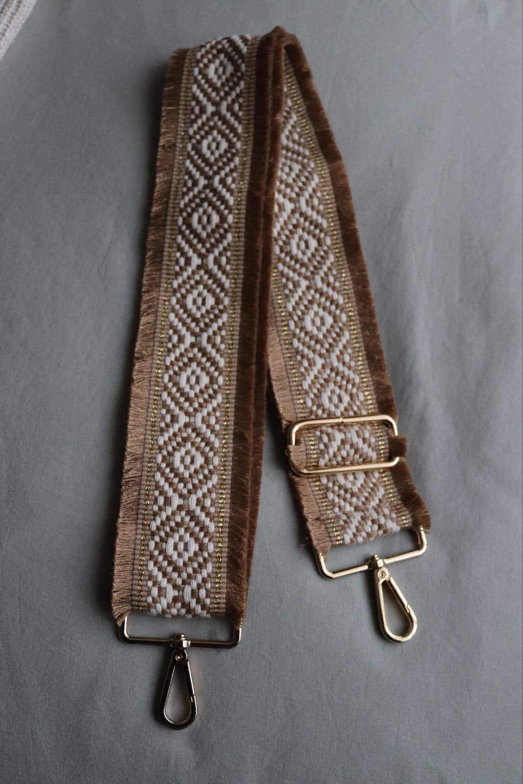 Brede schouderband / tasriem Ibiza boho stijl - goud & wit, Ophalen of Verzenden, Nieuw