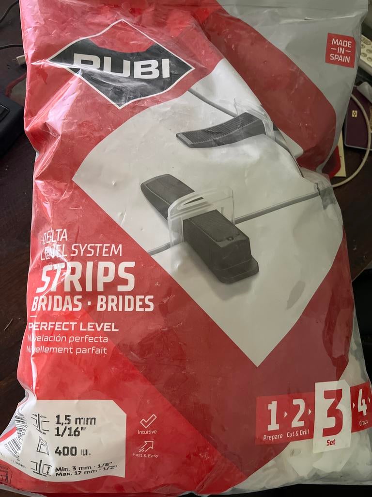 Rubi Delta Level Systeem Strips 1.5mm - 400 stuks, Ophalen, Nieuw, Overige typen