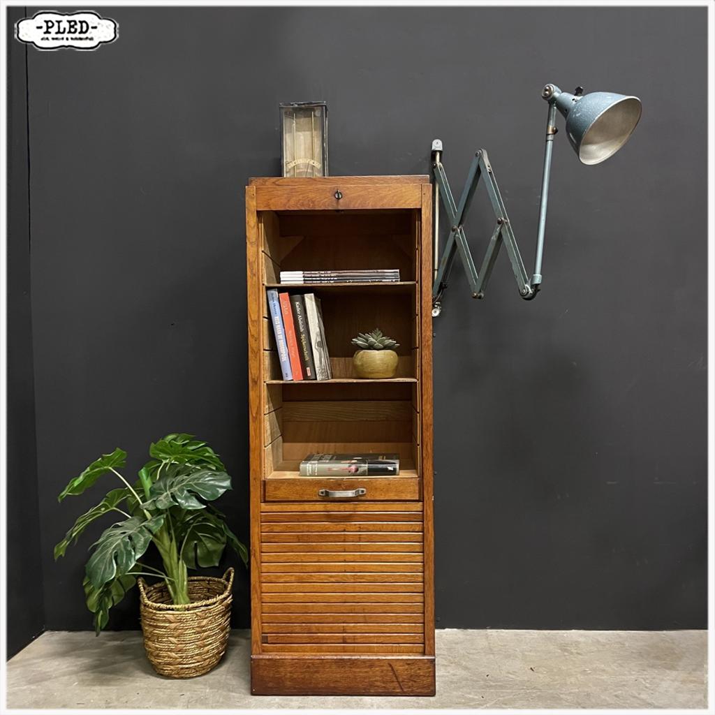 Eikenhouten roldeurkast Kast Archiefkast, Ophalen, Minder dan 50 cm, Gebruikt, 100 tot 150 cm