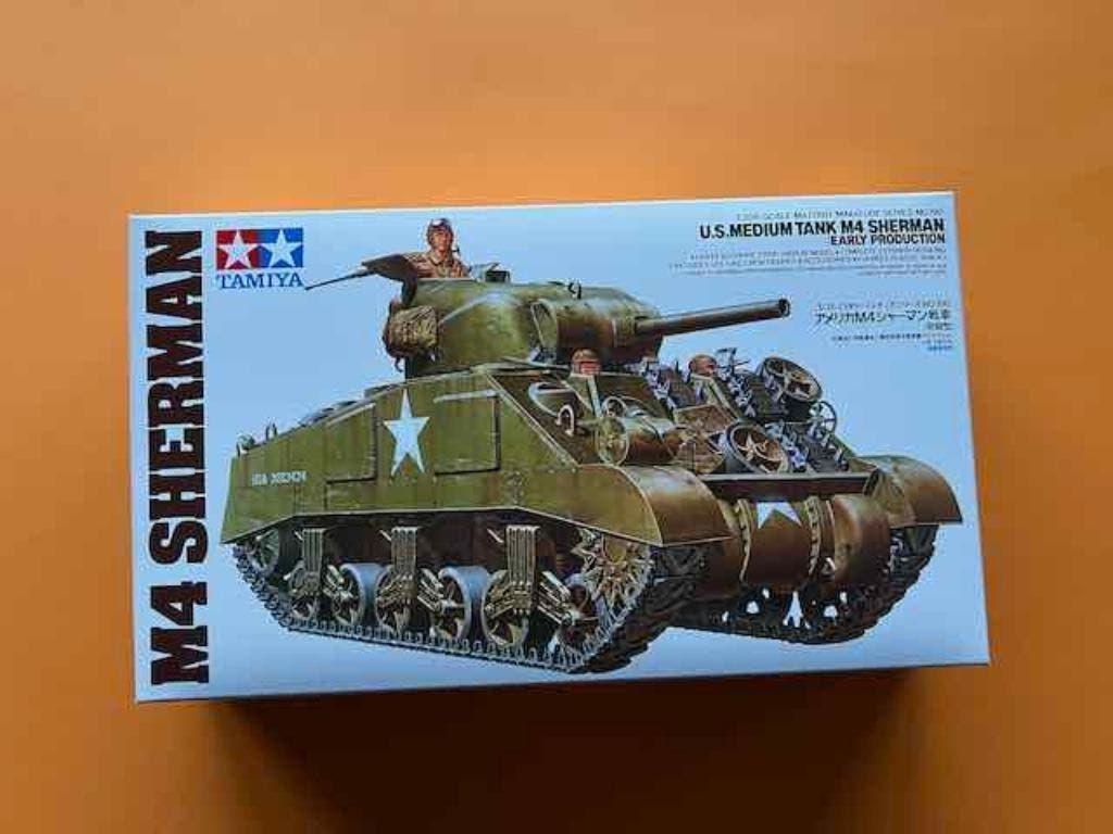 Tamiya M4 Sherman tank 1/35 **190, Hobby en Vrije tijd, Modelbouw | Auto's en Voertuigen, Italeri, 1:32 tot 1:50, Overige typen
