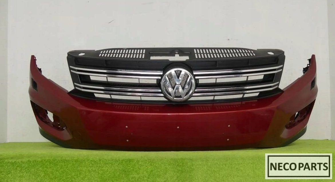 VW TIGUAN 1 FACELIFT CROSS GRILL 11-14 VOORBUMPER LEVERBAAR!, Auto-onderdelen, Gebruikt, -, Volkswagen, -