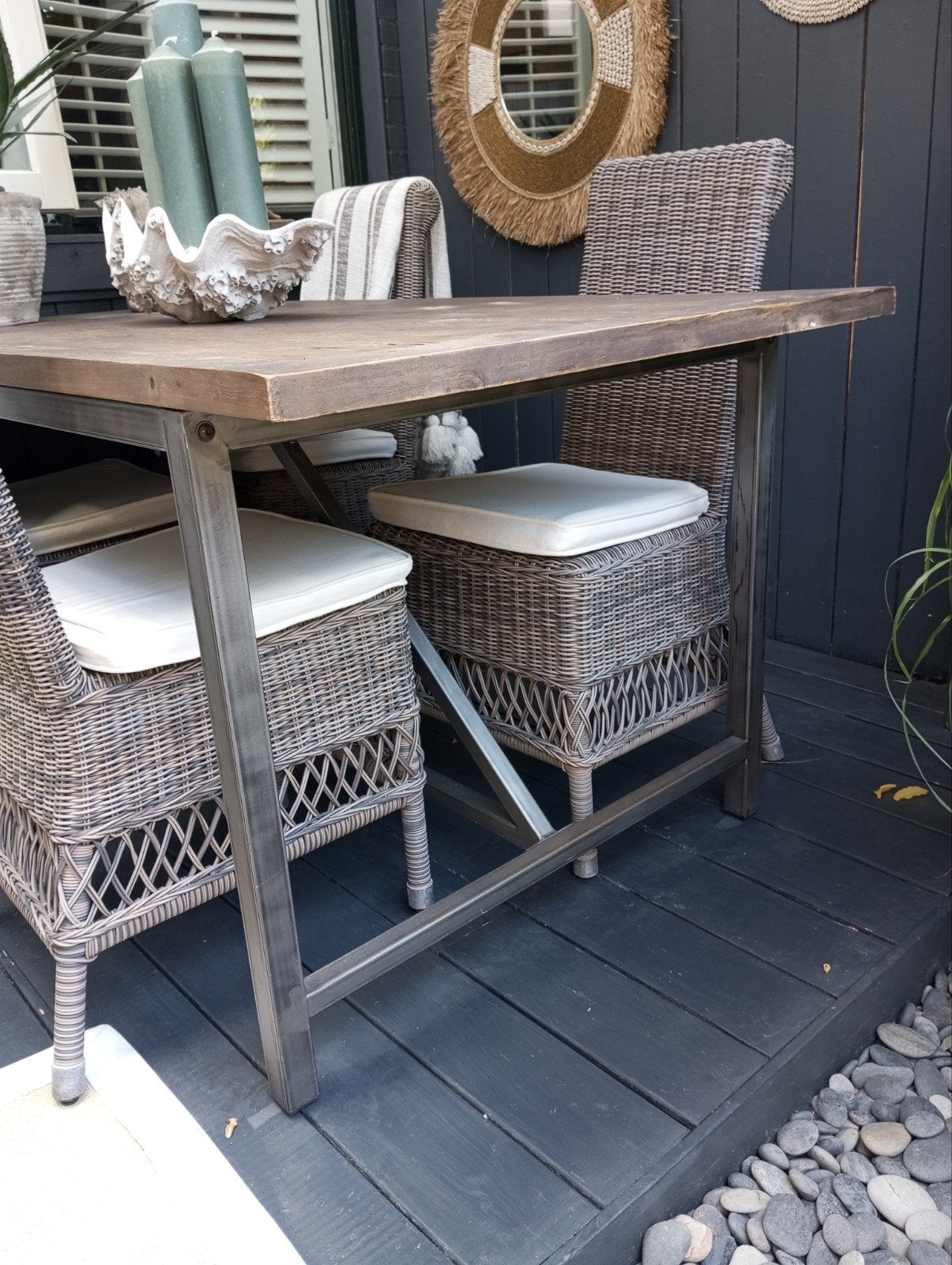 Riviera Maison eetafel, Ophalen, Zo goed als nieuw, Rechthoekig, Metaal