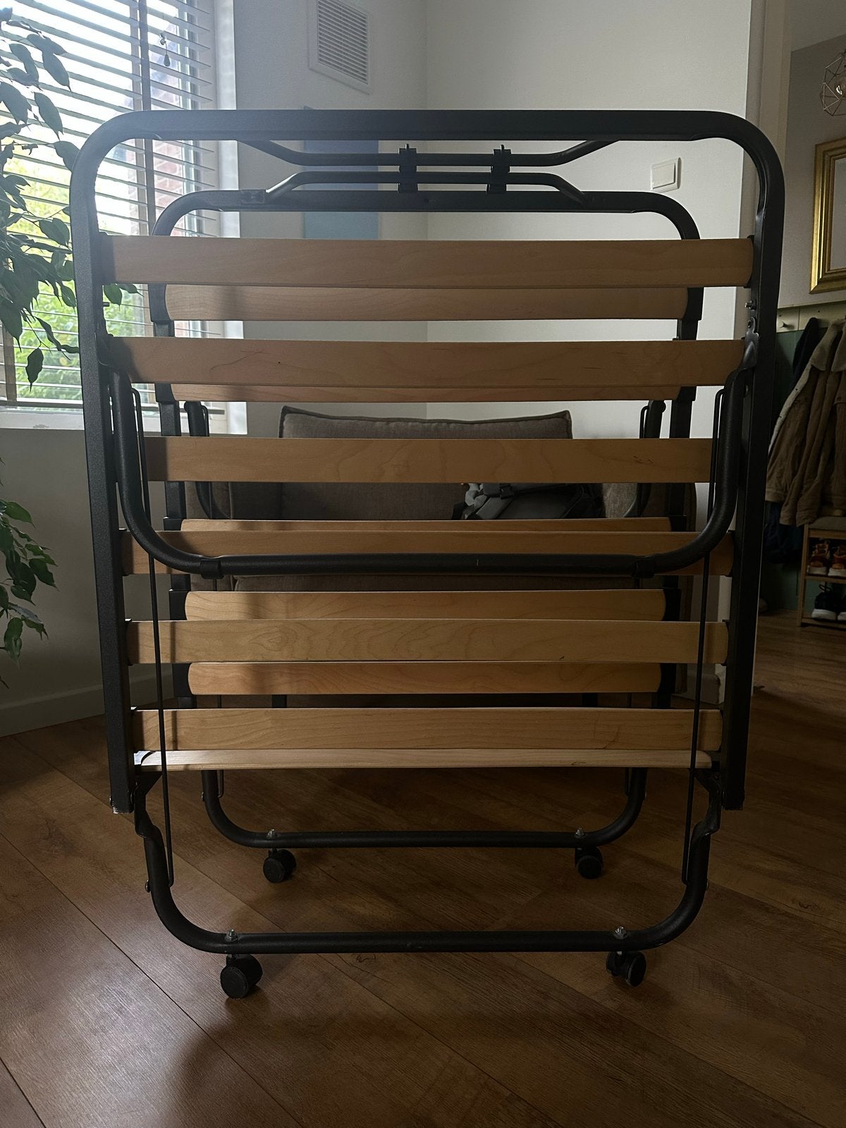 Opklapbed (zonder matras), Ophalen, Eenpersoons, Zwart, 80 cm