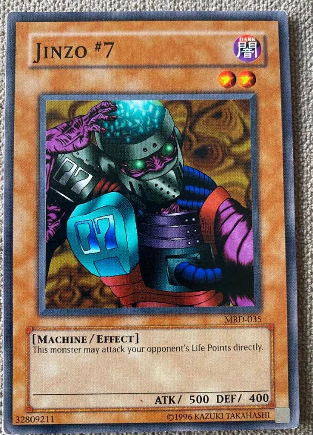 Yu-Gi-Oh! Jinzo “7 MRD Old US Print !, Hobby en Vrije tijd, Verzamelkaartspellen | Yu-gi-Oh!, Ophalen of Verzenden, Gebruikt, Losse kaart