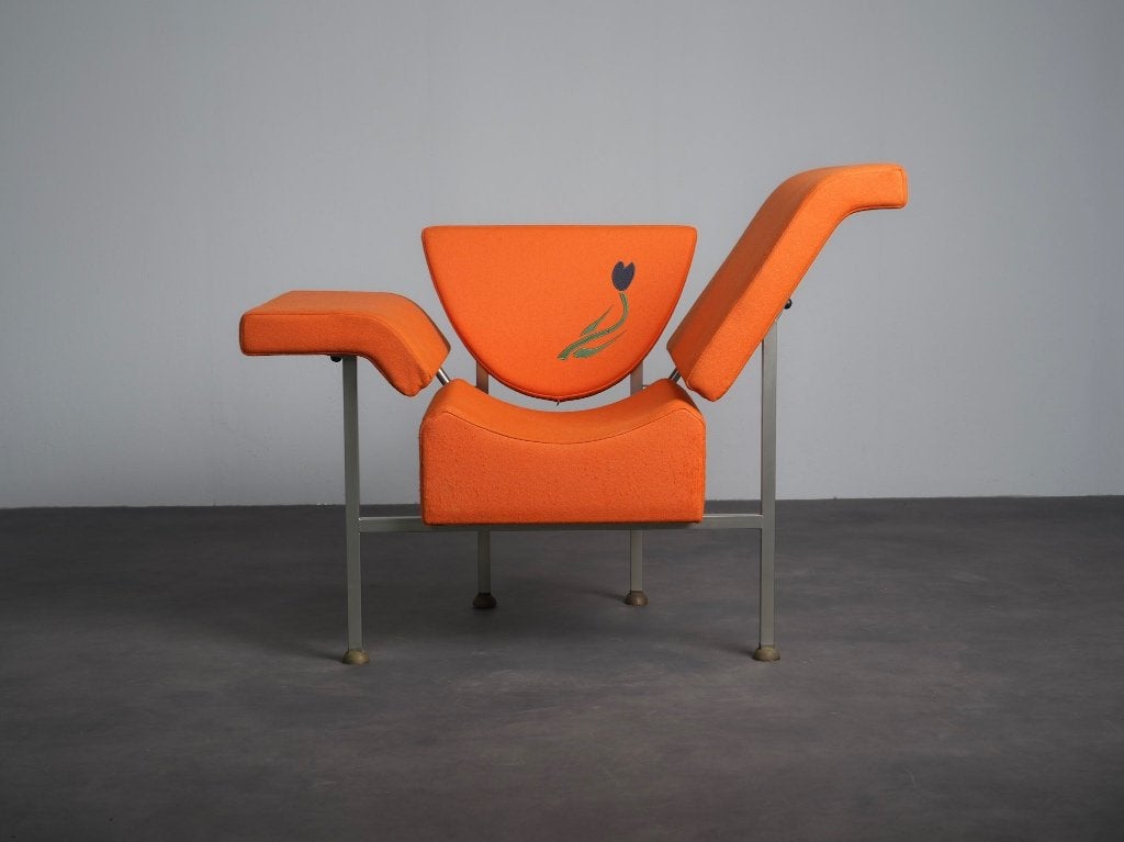 Groeten uit Holland Lounge Fauteuil Rob Eckhardt Jaren 80, Ophalen, Minder dan 75 cm, Zo goed als nieuw, Metaal
