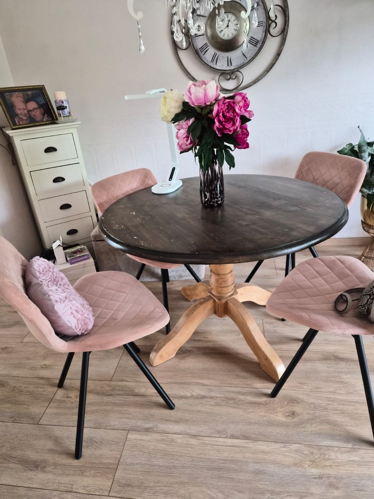 Ronde eettafel met houten onderstel !!! OPHALEN IN AMSTERDAM, Huis en Inrichting, Tafels | Eettafels, Gebruikt, Rond, Klassiek, landelijk