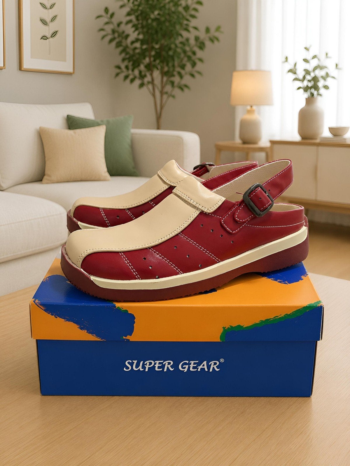 Super Gear open schoenen, bordeauxrood/beige, Ophalen of Verzenden, Meisje, Schoenen