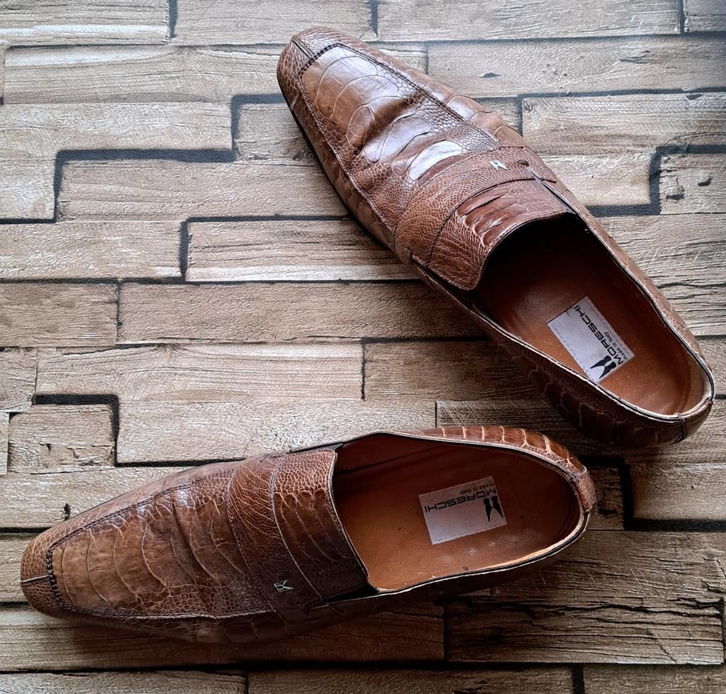Moreschi, luxe leren loafers, mt 41,5, Loafers, Moreschi, Bruin, Verzenden
