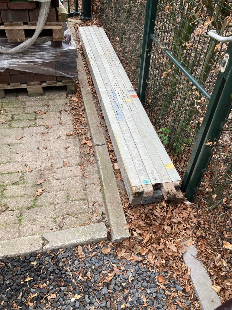 10x Aluminium Metselprofielen 290 cm, 6,5x6,5 kopmaat, Ophalen, Gebruikt