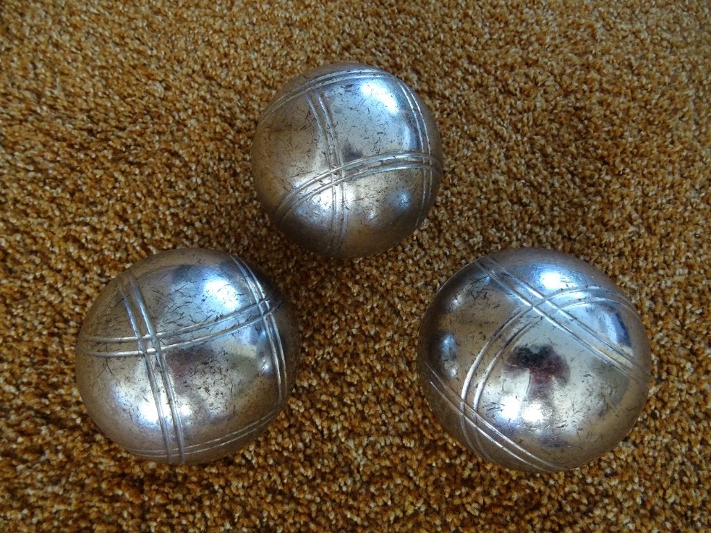 Jeu de boules ballen. Gewicht 710 gr. Doorsnee 70,3 mm., Ophalen, Bal
