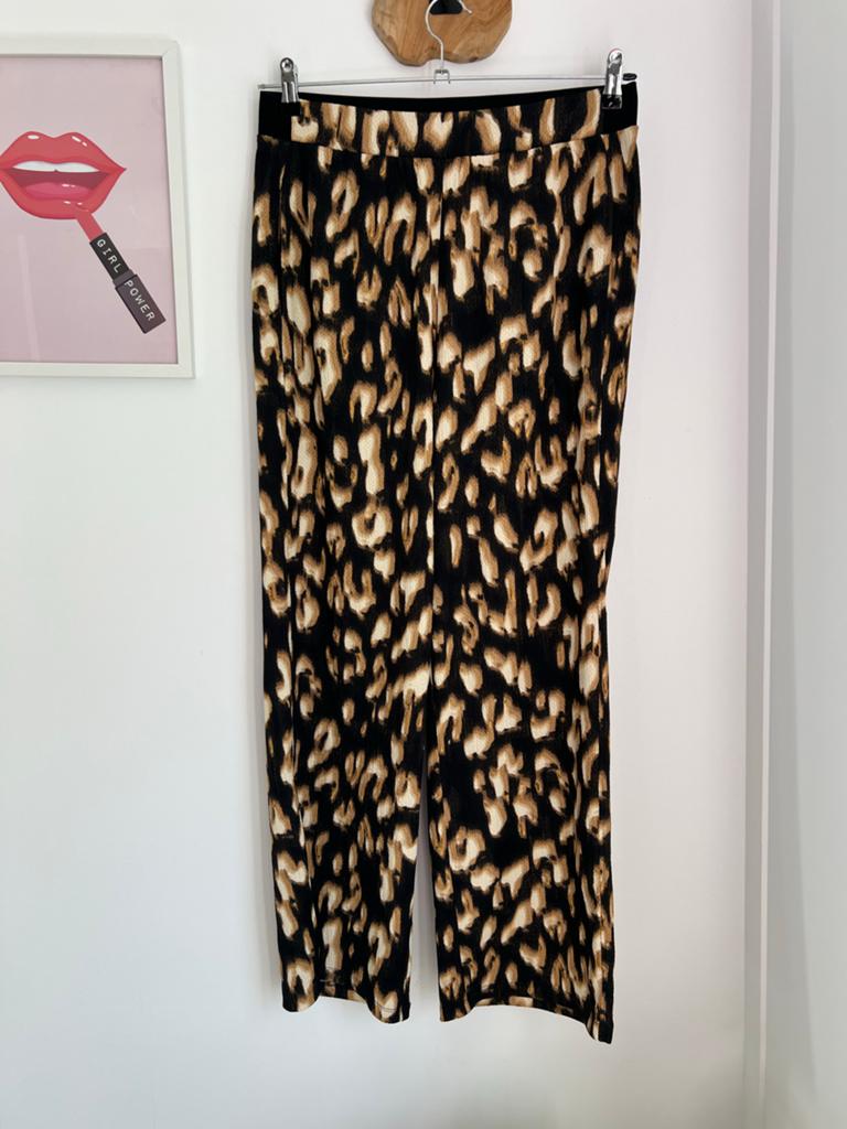 Gerry Weber Zomerse Broek Maat 40 - Luipaardprint, Kleding | Dames, Broeken en Pantalons, Zo goed als nieuw, Maat 38/40 (M), Bruin