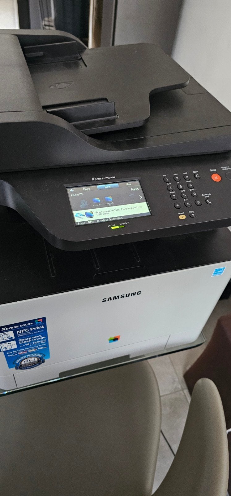 Samsung Xpress C1860FW Kleuren Laserprinter All-in-One, Ophalen, All-in-one, Draadloos, Zo goed als nieuw