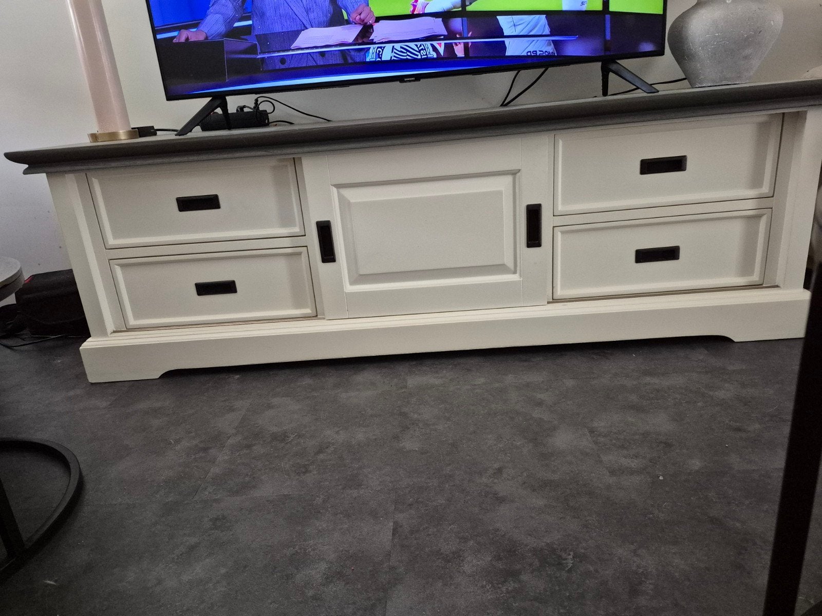 tv meubel Riverwoods - ClearWhite/Rustic Grey, Ophalen