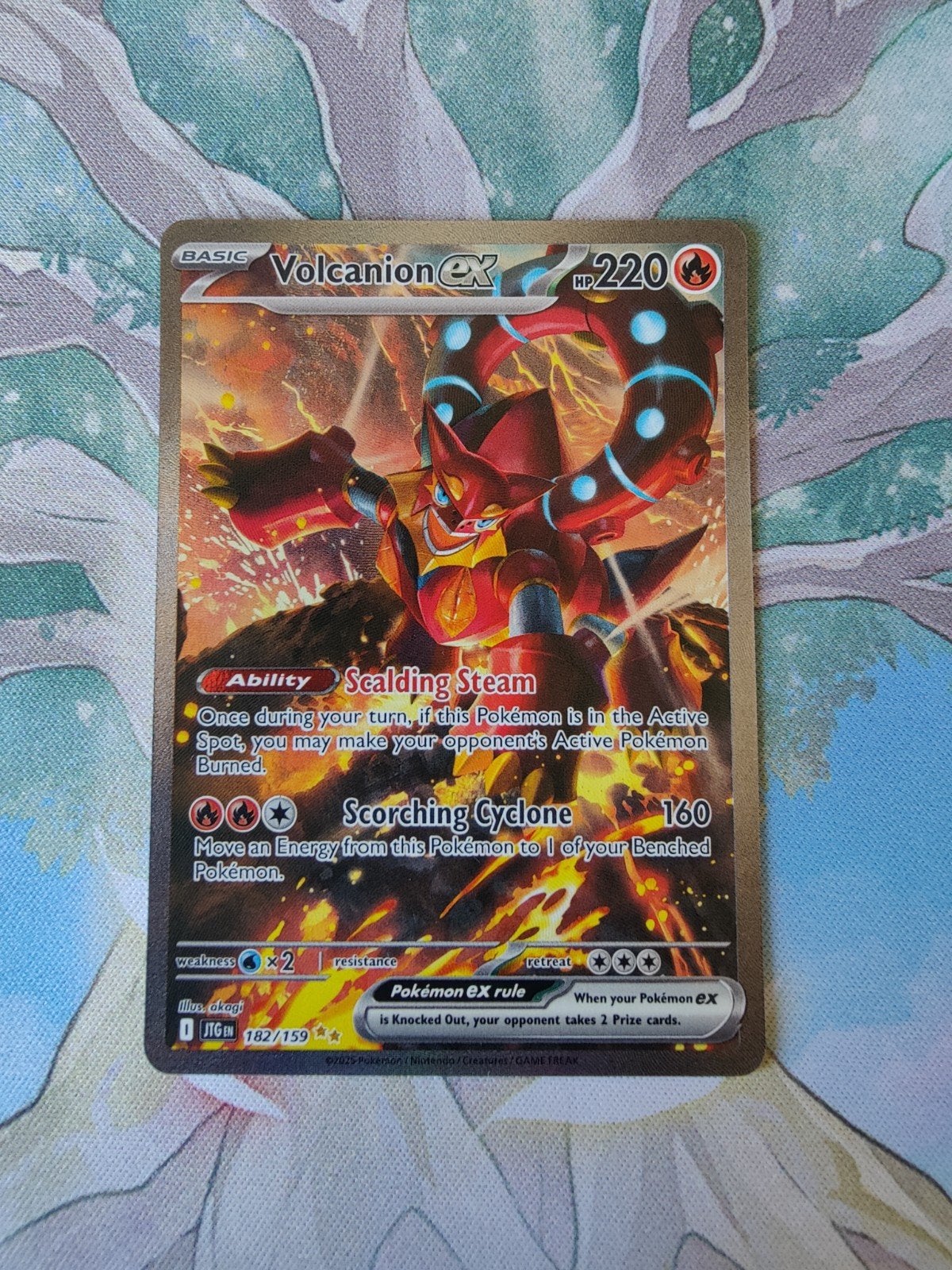Pokemon journey together volcanion ex illustration 182/159, Ophalen of Verzenden, Nieuw, Losse kaart, Foil