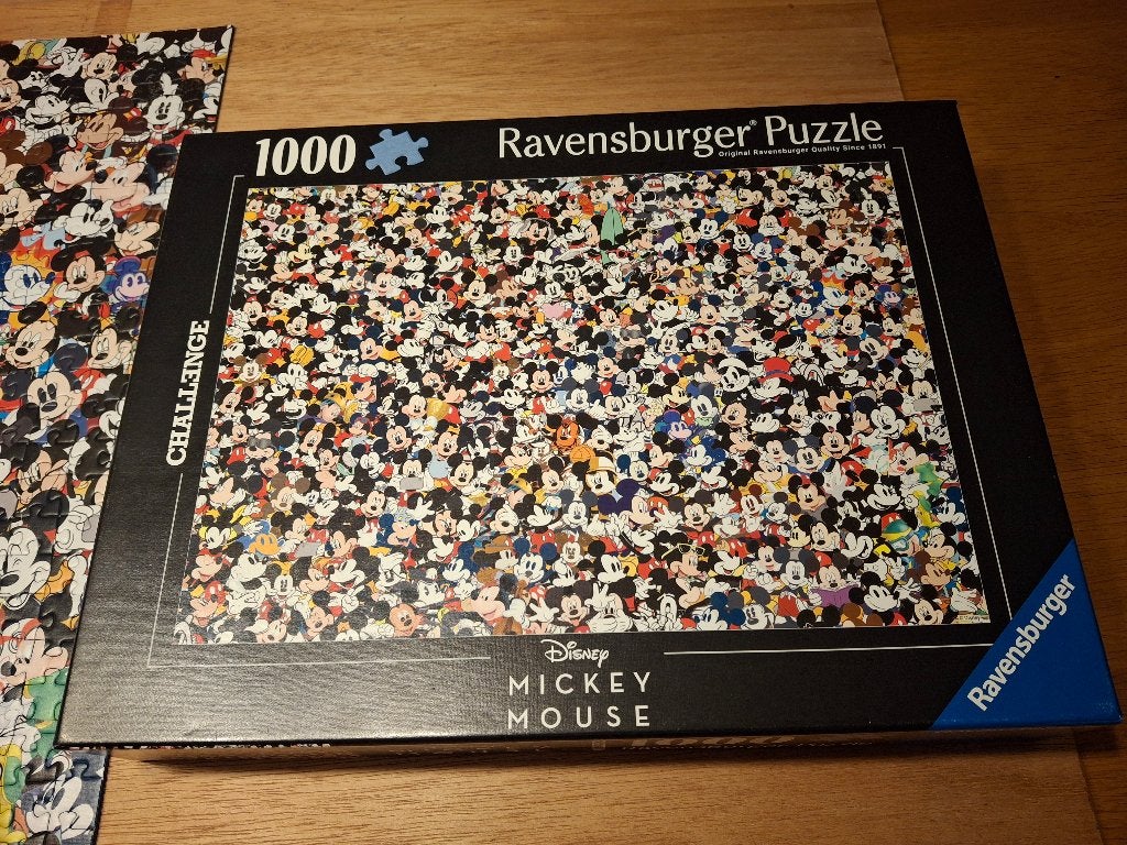 Mickey Mouse challenge puzzel, Hobby en Vrije tijd, Denksport en Puzzels, Ophalen, 500 t/m 1500 stukjes, Zo goed als nieuw, Legpuzzel