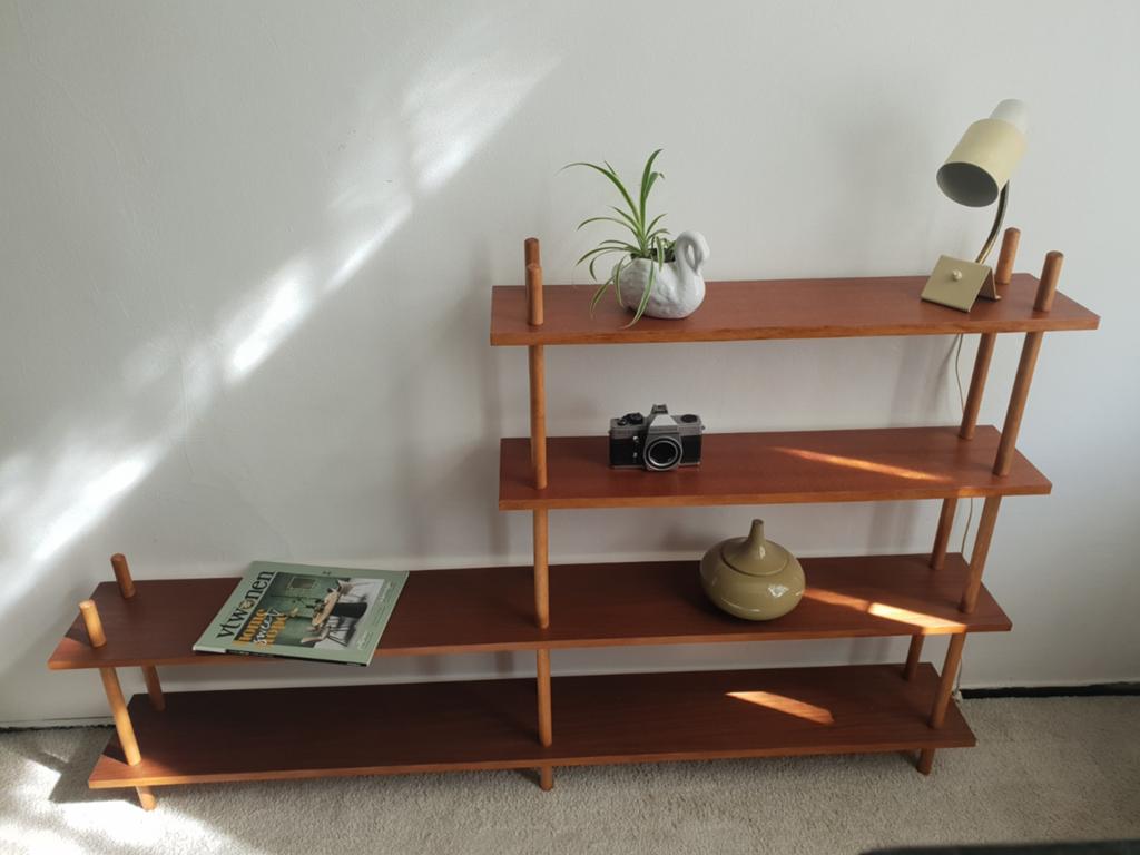 Vintage retro stokkenkast, Ophalen, 25 tot 50 cm, Minder dan 150 cm, 150 tot 200 cm