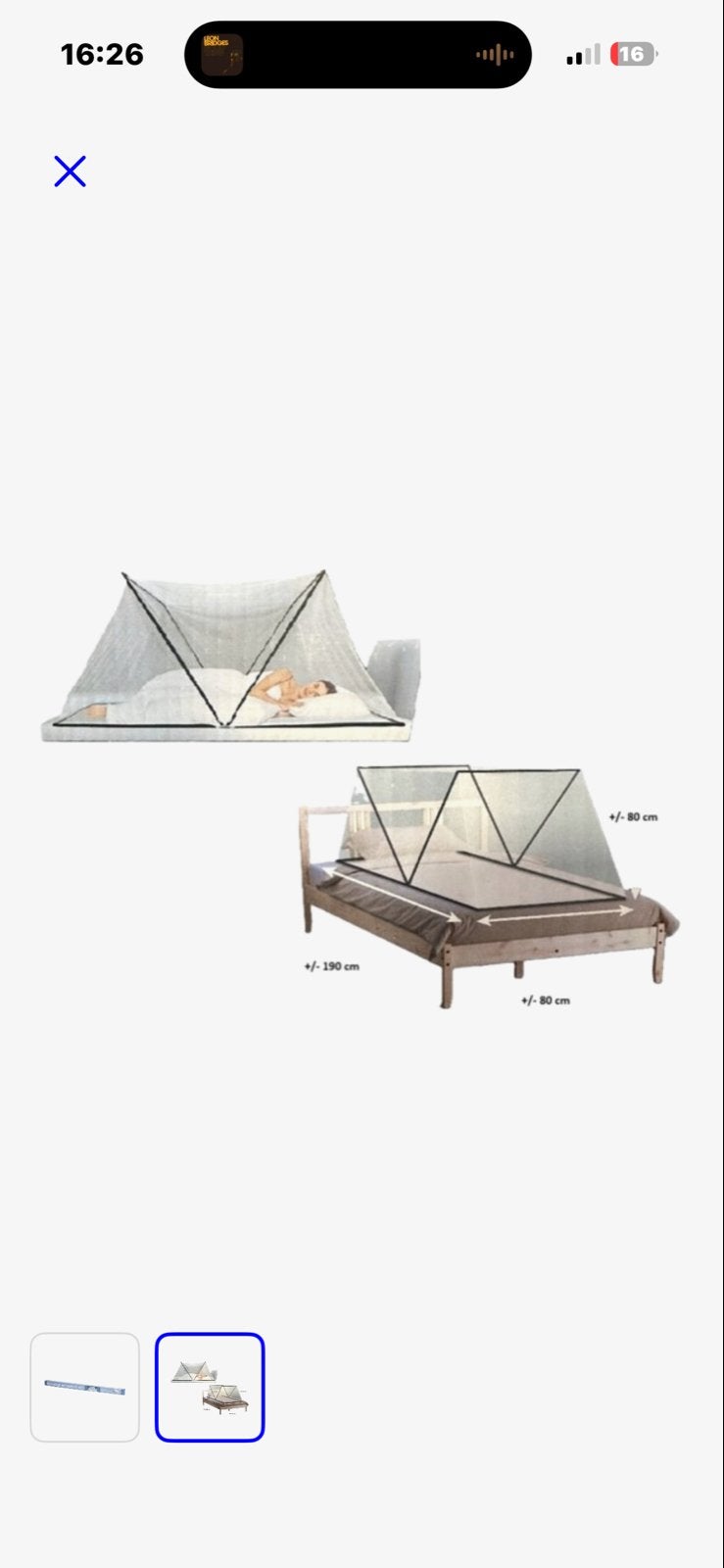 Opvouwbaar muggennet / klamboe 190x80 cm - Nieuw, Caravans en Kamperen, Ophalen of Verzenden, Nieuw