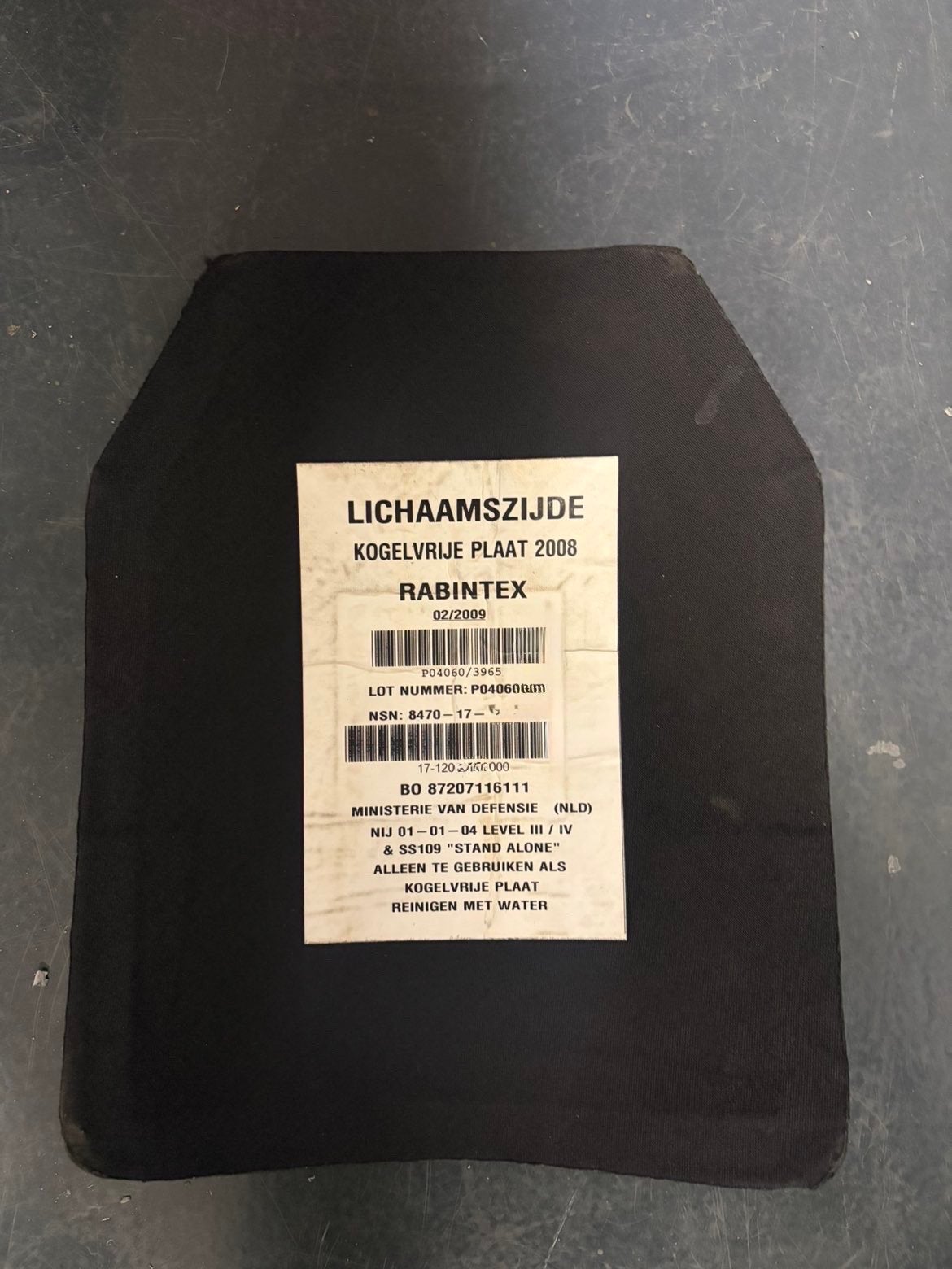 Rabintex kogelvrije platen 2x, Verzenden, Landmacht