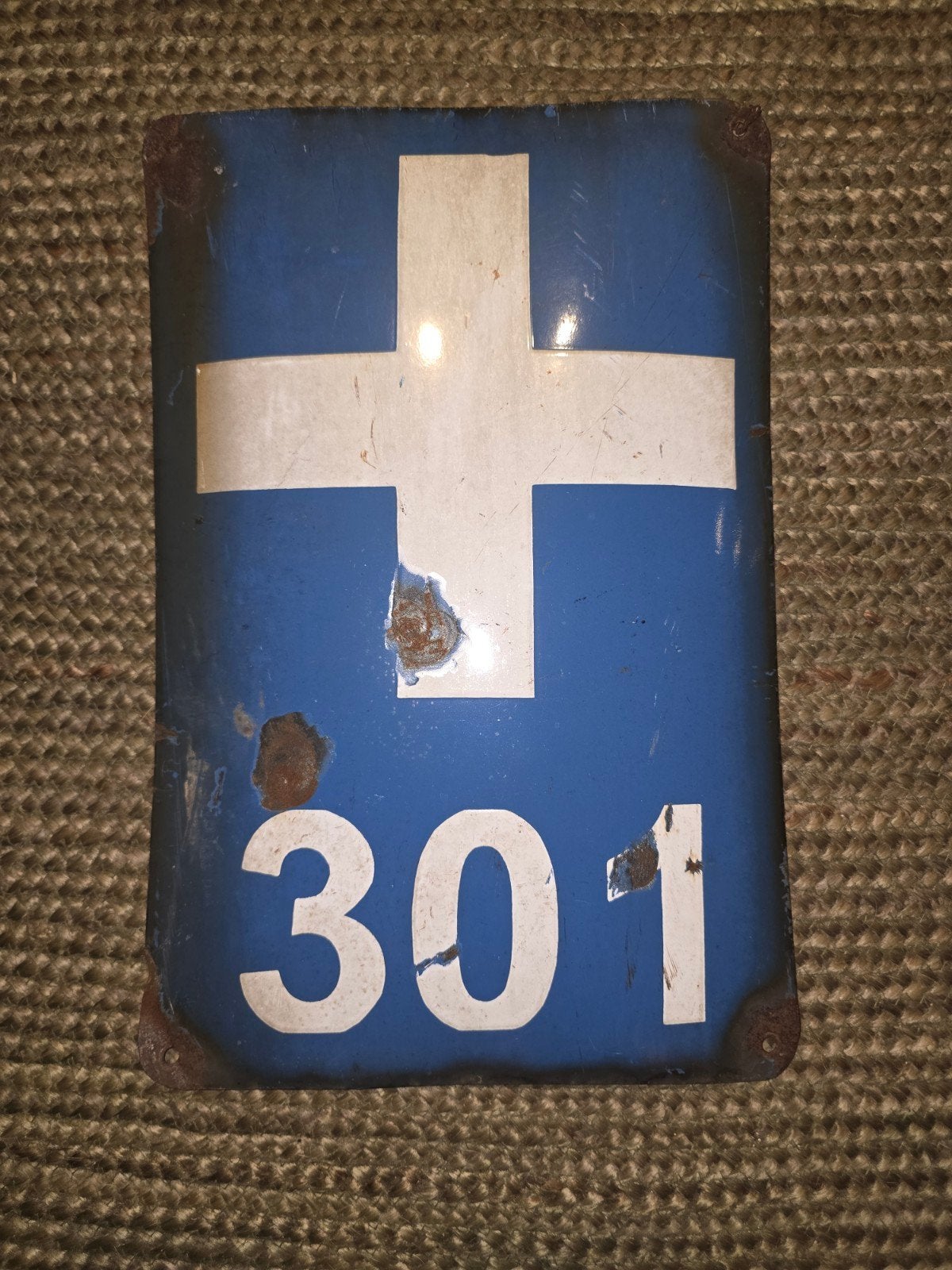 Vintage EHBO-bord '301' - Emaille, Antiek en Kunst, Ophalen of Verzenden
