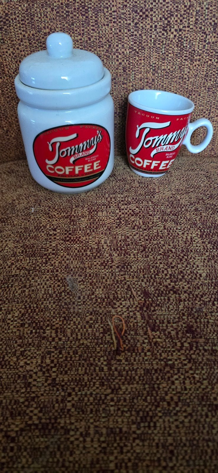 Tommy's Coffee voorraadpot en kopje, Antiek en Kunst, Ophalen of Verzenden