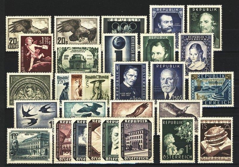 Oostenrijk 1952 en 1953, 2 complete postfrisse jaargangen., Verzenden