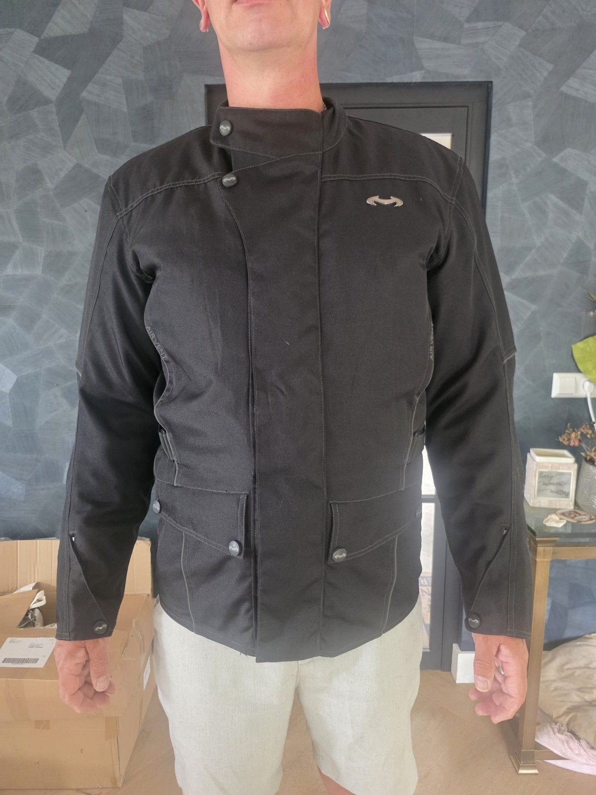Zwarte textiele motorjas met ventilatie, Motoren, Jas | textiel, Ophalen of Verzenden, Tweedehands, Dames
