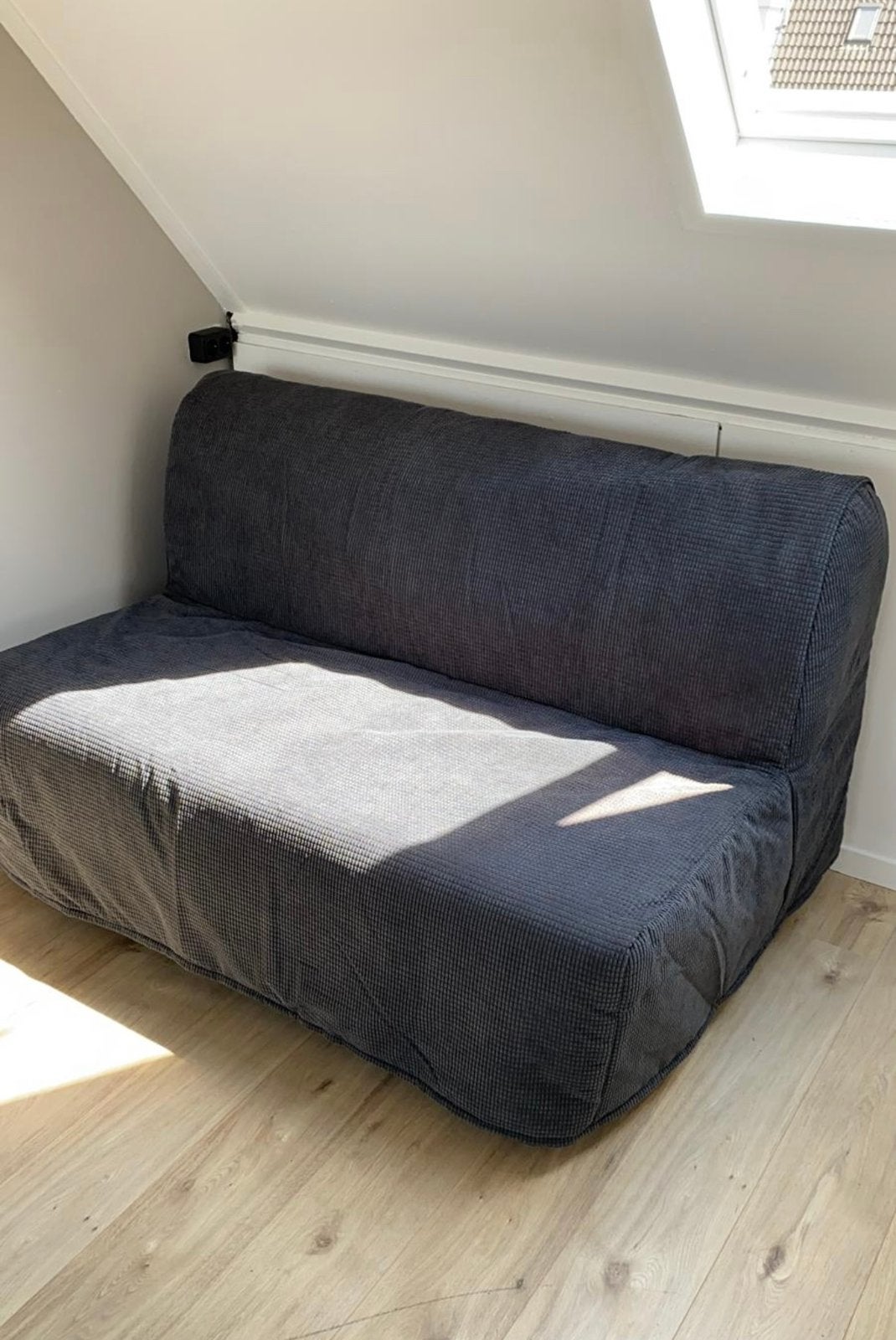 IKEA LYCKSELE LÖVÅS 2-zits slaapbank Vansbro donkergrijs, Ophalen, Gebruikt, Tweepersoons, Grijs