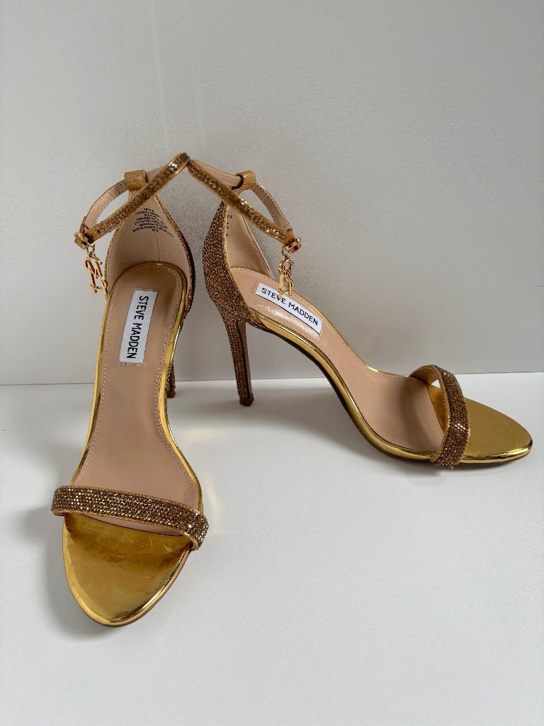 STEVE MADDEN Goud glitter sandalen hakken  Maat 38, Pumps, Overige kleuren, Steve Madden, Ophalen of Verzenden