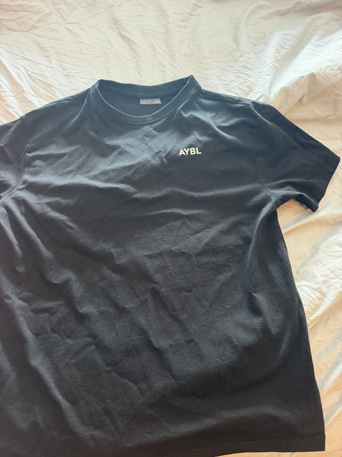 AYBL Zwart T-shirt - Maat M, Ophalen of Verzenden, Gedragen, Maat 48/50 (M), Zwart