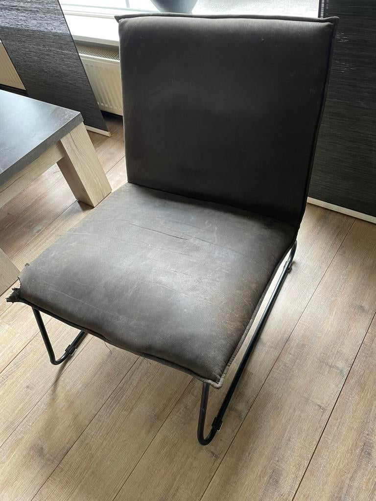 Twee groen/grijze stoelen, Ophalen, Gebruikt, 90 cm, Tweepersoons