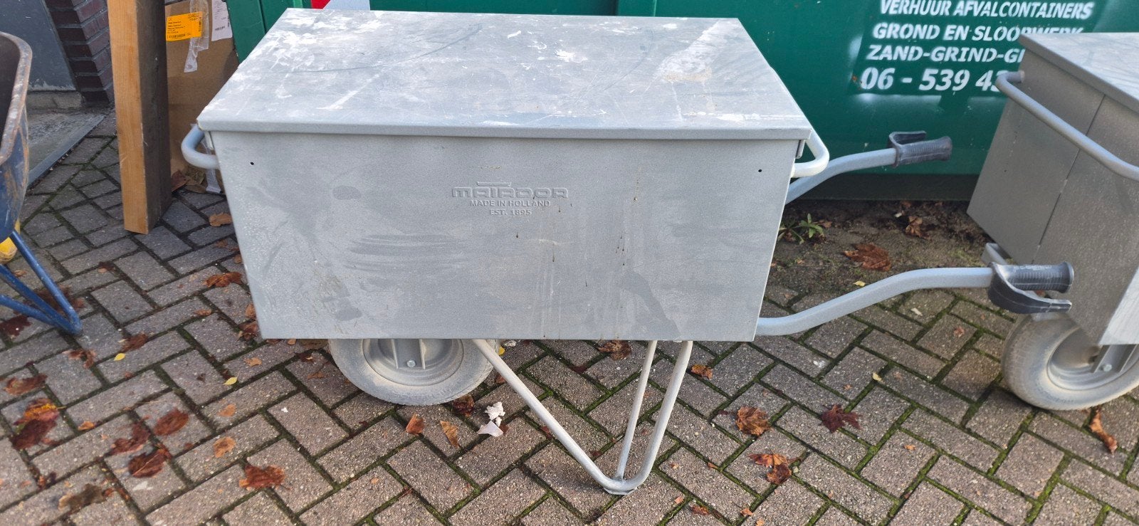 2x Matador professionele gereedschapskruiwagen - 190 liter, Ophalen, Eenwielig, Matador, Zo goed als nieuw