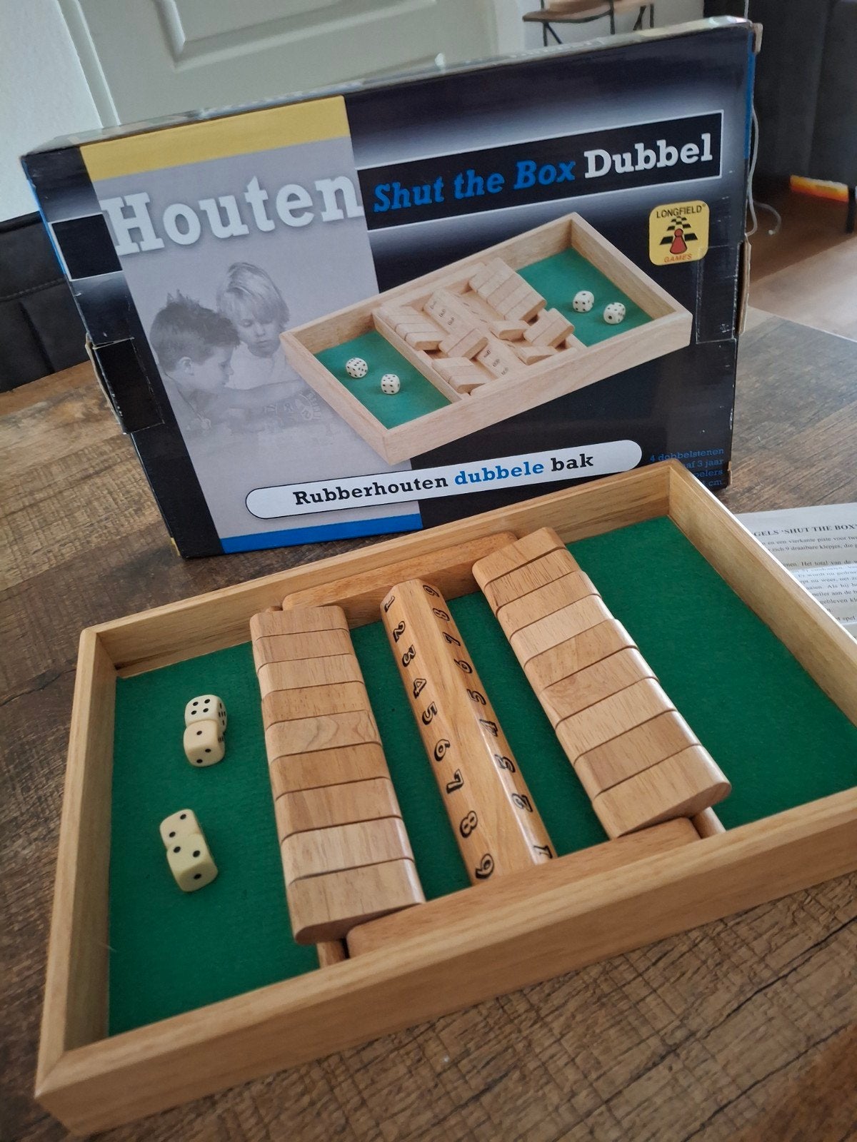 shut de box. houten versie, Hobby en Vrije tijd, Gezelschapsspellen | Bordspellen, Ophalen of Verzenden