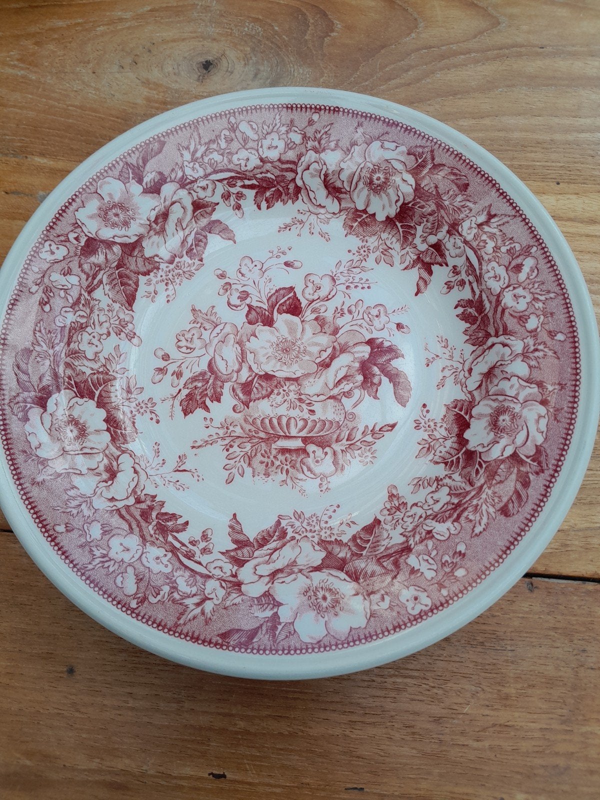 Antiek Balmoral Porselein Bord - Rood Bloemmotief 3 stuksf, Ophalen of Verzenden
