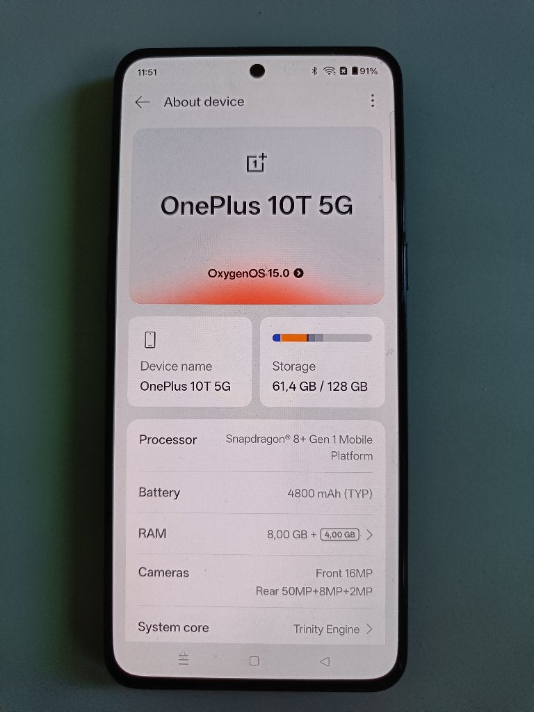 OnePlus 10T 5G - 128GB, 8GB RAM, Zo goed als nieuw, Overige modellen, Ophalen of Verzenden, Zo goed als nieuw, Zonder simlock