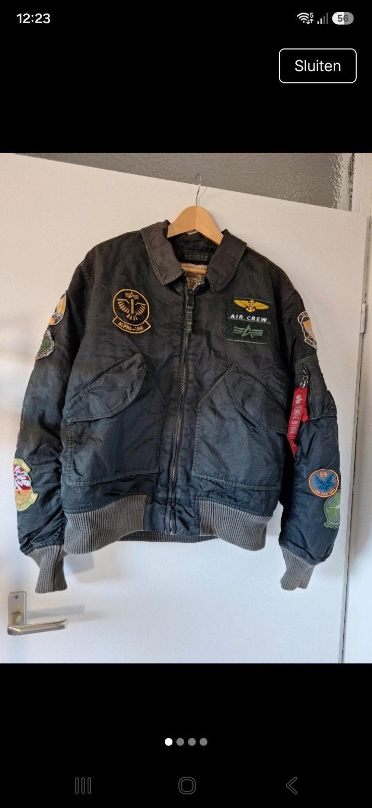 Alpha Industries CWU-45/p Vintage Bomber zwart/grijs XL, Alpha Industries, Verzenden, Maat 56/58 (XL), Zo goed als nieuw