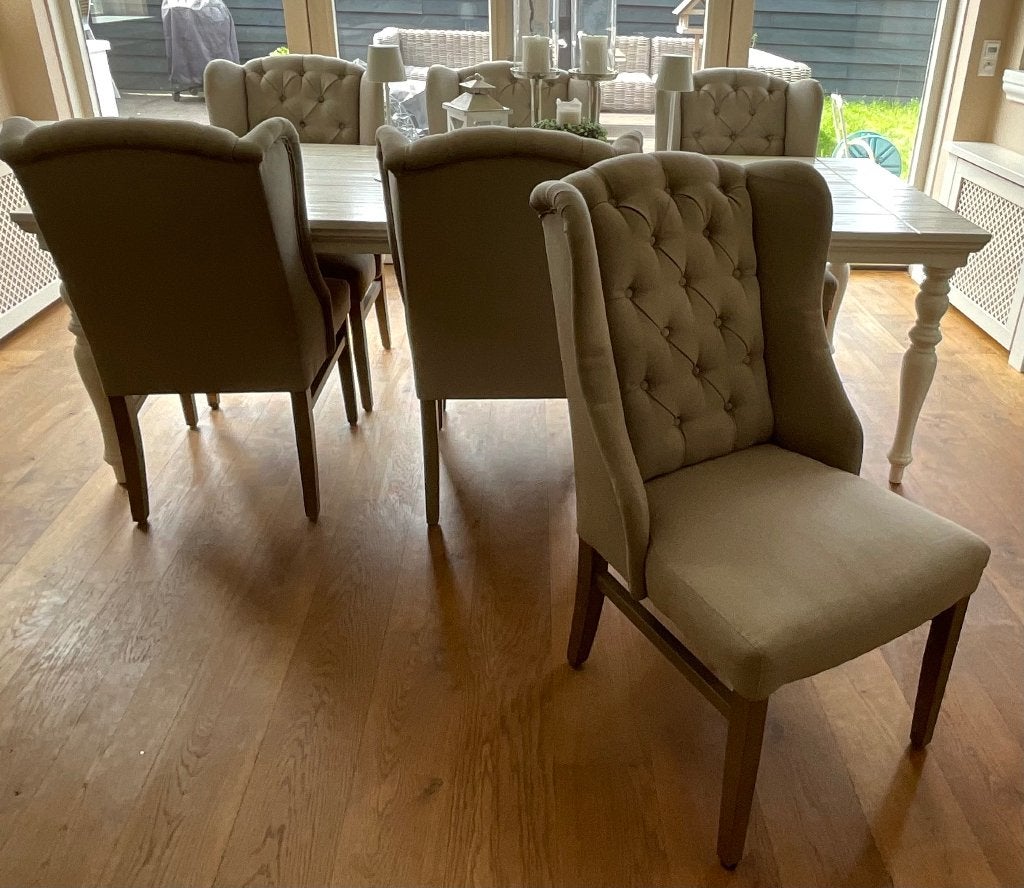 6 x Eetkamerstoelen, Ophalen, Gebruikt, Bruin, Modern landelijk, hotel chique