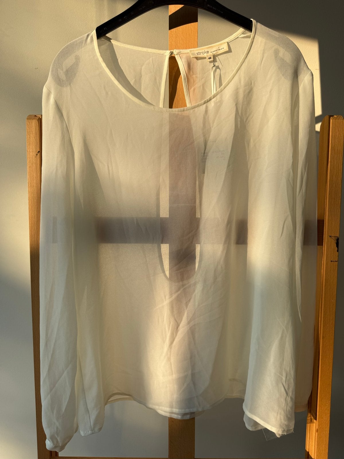 Stroke top maat 46, Kleding | Dames, Blouses en Tunieken, Verzenden, Zo goed als nieuw, Maat 46/48 (XL) of groter, Wit