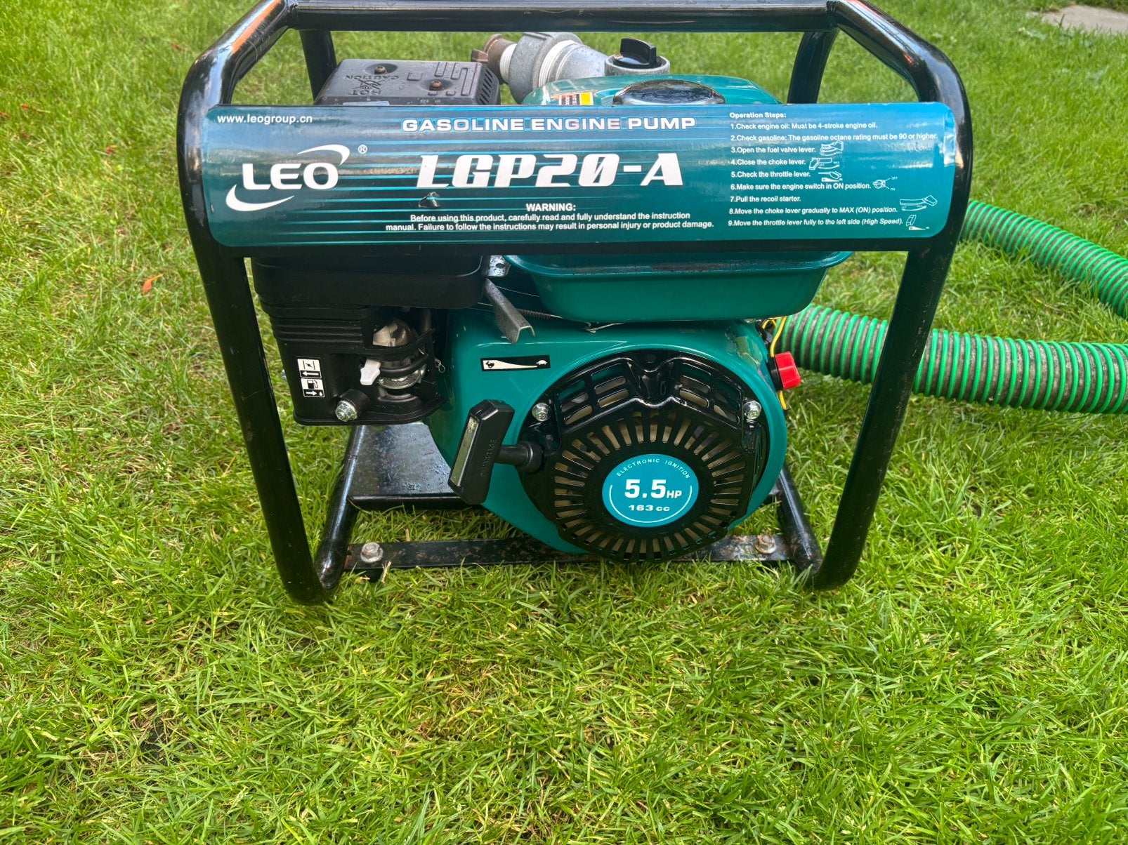 Leo lgp20-a waterpomp benzine 4takt, Ophalen, Zo goed als nieuw