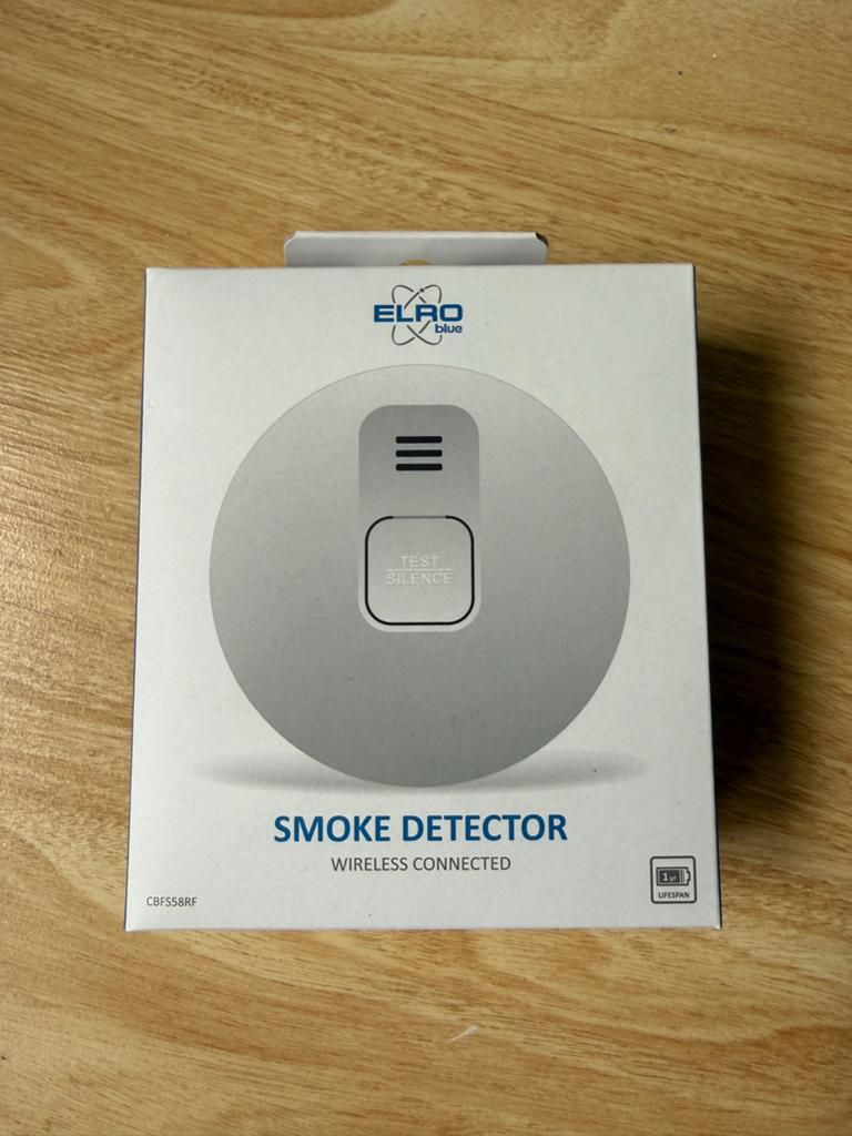 ELRO Blue Draadloze Rookmelder - Nieuw in doos, Detector, Sensor of Melder, Ophalen of Verzenden, Zo goed als nieuw, Rook