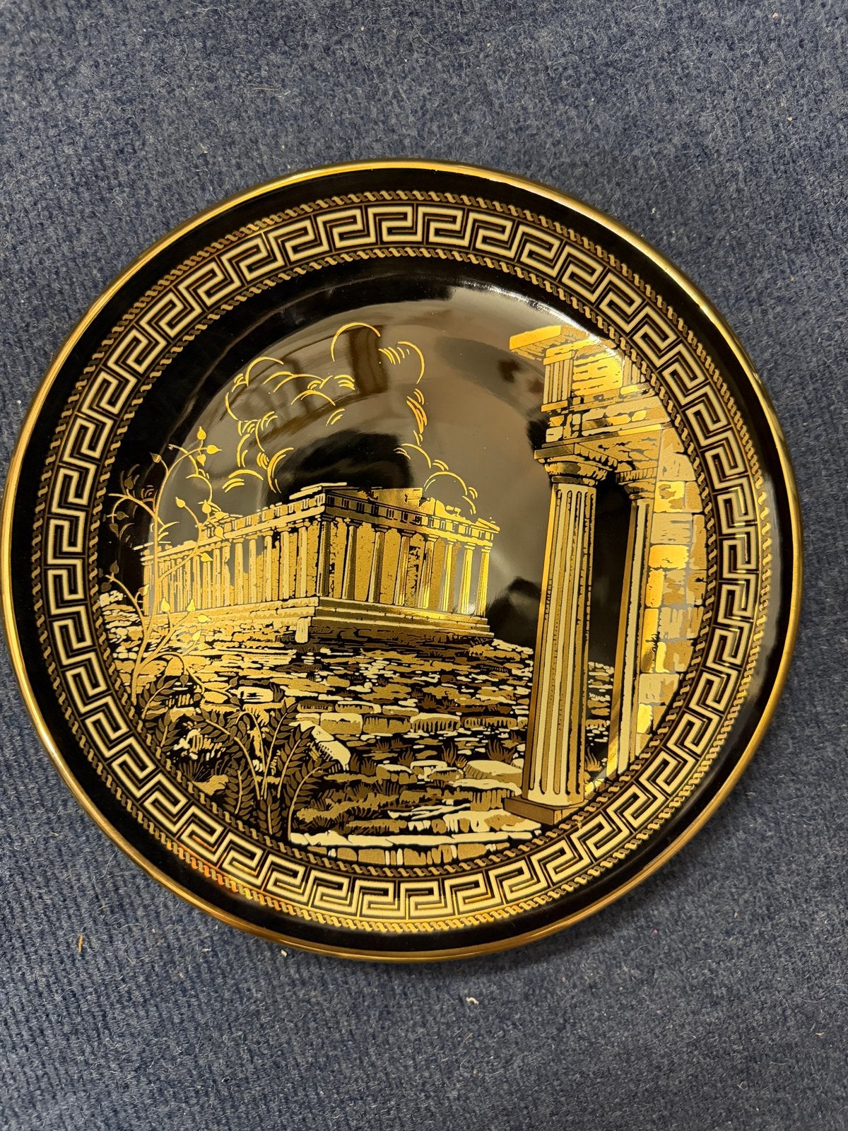 Griekse bord 24 k gold, Antiek en Kunst, Ophalen of Verzenden