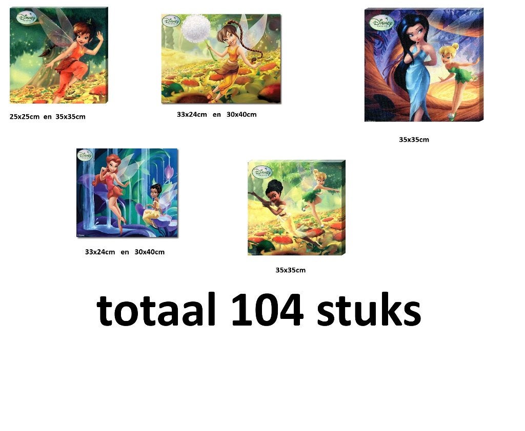 Disney canvas schilderijen div afmetingen € 1,00 p/st OP=OP, Ophalen, Nieuw, Schilderij