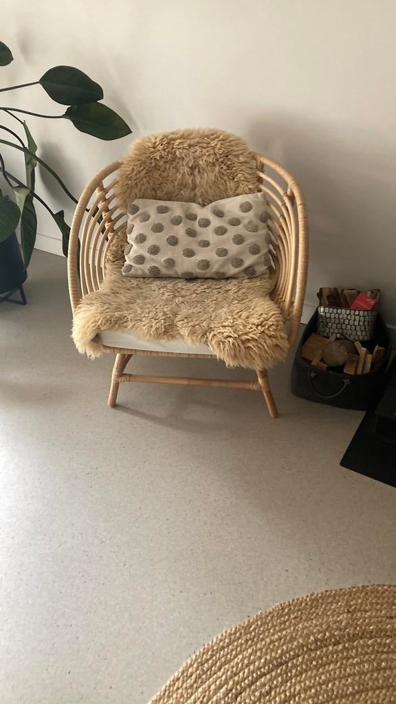 Rotan fauteuil ikea buskbo 2 stuks, Ophalen, Zo goed als nieuw, Wit, Twee