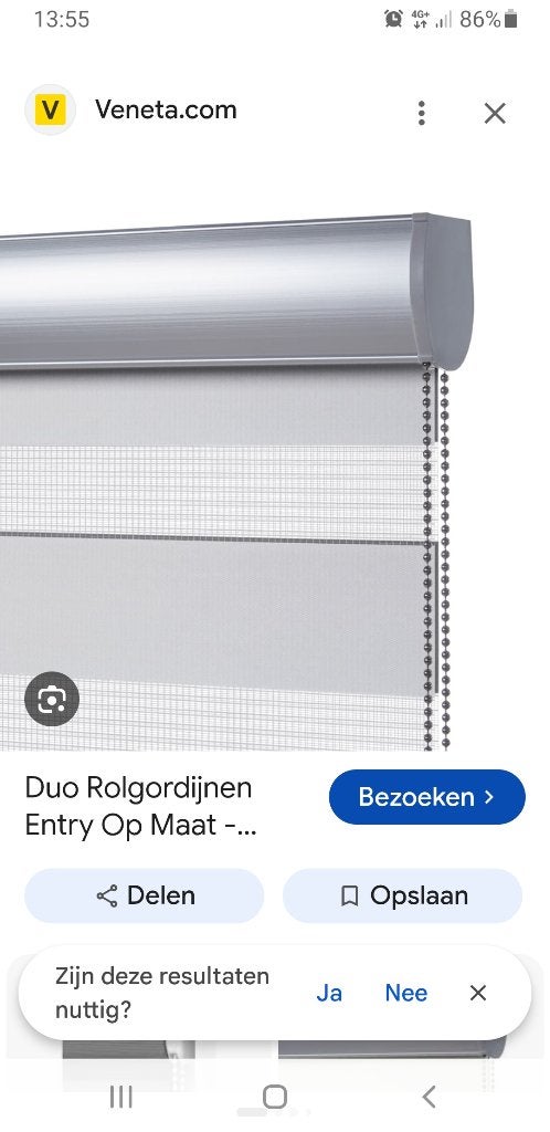Duo rollgordijnen, Ophalen, Zo goed als nieuw, Rolgordijn, Grijs