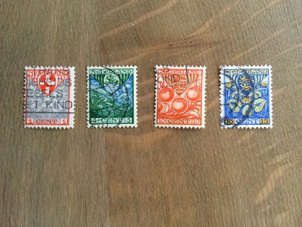 nederland NVPH 199-202 gestempeld, Ophalen of Verzenden, Gestempeld